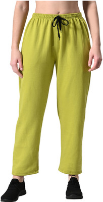IndiWeaves Solid Women Green Track Pants