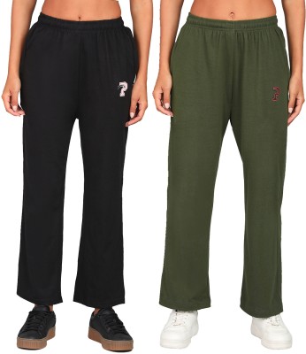 Paavki Solid Women Black, Green Track Pants