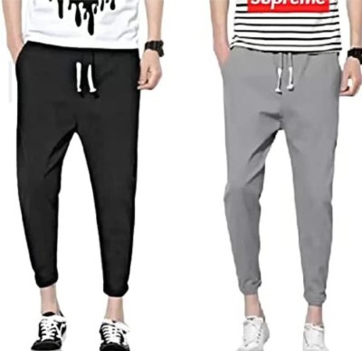 AlamTshirt Self Design Men Black, Grey Track Pants