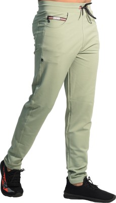 KHOZI Solid Men Light Green Track Pants