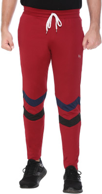 Leebonee Colorblock Men Maroon Track Pants