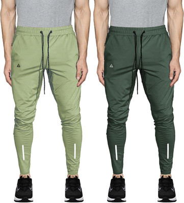 AVOLT Solid Men Light Green, Olive Track Pants