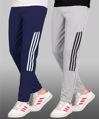 FOXTER Striped Men Blue, Grey Track Pants