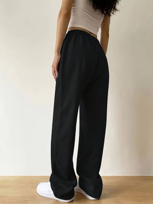 Dockstreet Solid Women Black Track Pants