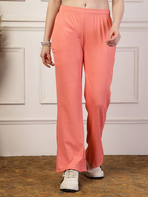 UZARUS Solid Women Orange Track Pants