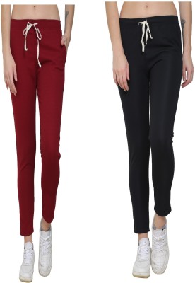 Kashmiri queen Solid Men Maroon, Black Track Pants