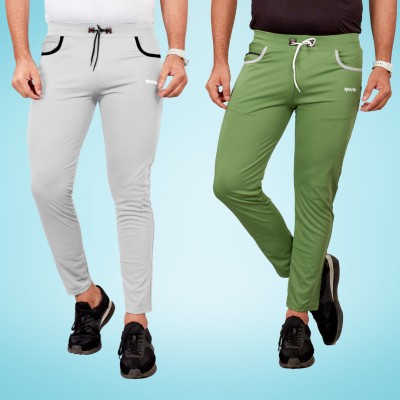 ROPETOX Solid Men Light Green, White Track Pants