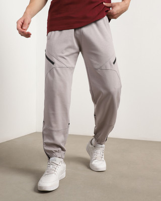 NOBERO Solid Men Grey Track Pants