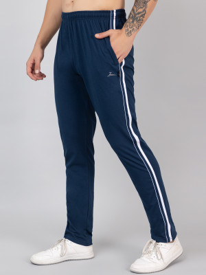 Zeffit Solid Men Blue Track Pants