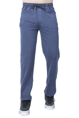 Trend Zoid Solid Men Blue Track Pants