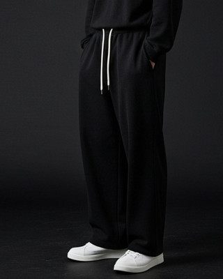 Cloth N Code Solid Men Black Track Pants