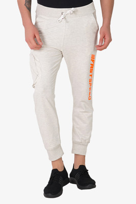MindsArt Self Design Men White Track Pants
