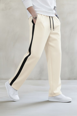 Vontade Solid, Striped Men Beige Track Pants