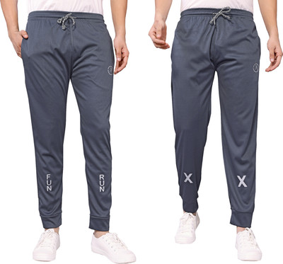 ANAND Printed Men Grey, Grey Track Pants
