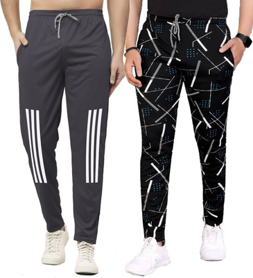 Z-DEVIL Printed Men Black Track Pants
