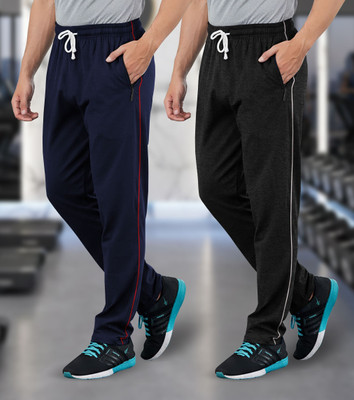 FEEL TRACK Solid Men Dark Blue, Grey Track Pants