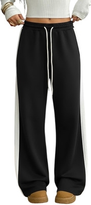 Dockstreet Solid Women Black Track Pants