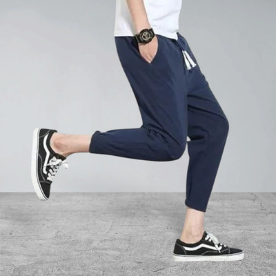 Covett Striped Men Black Track Pants