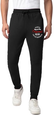 West Gate Clothing Printed Men Black Track Pants