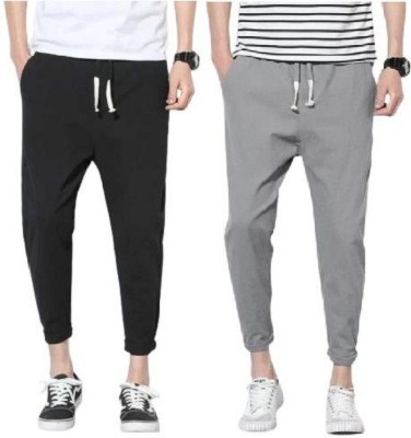 Fabrictown Solid Men Grey, Black Track Pants