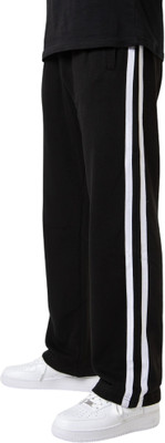 Dockstreet Striped Men Black Track Pants