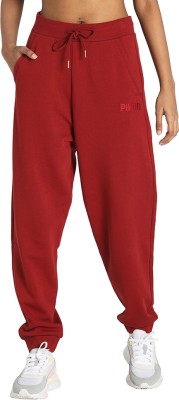 PUMA Solid Women Red Track Pants