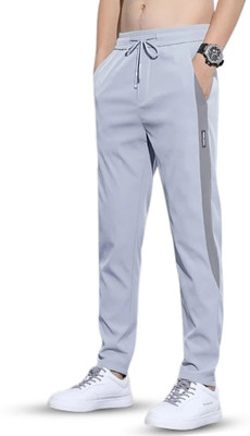 Joggers Park Colorblock Men Grey Track Pants