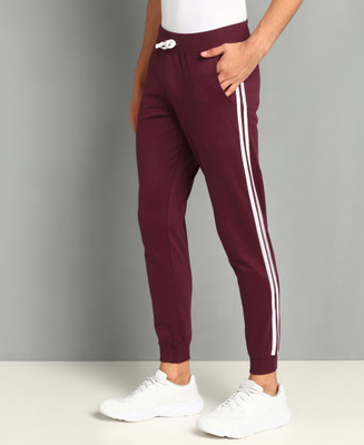 METRONAUT Striped Men Maroon Track Pants