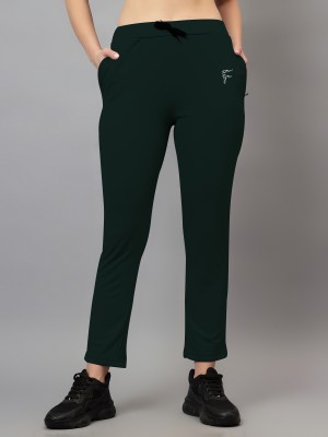 DIAZ Solid Women Dark Green Track Pants