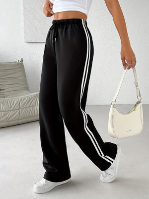 Dockstreet Striped Women Black Track Pants