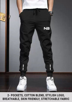 NB NICKY BOY Printed Men Black Track Pants