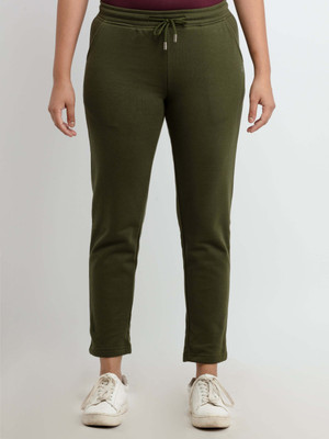 Status Quo Solid Women Dark Green Track Pants
