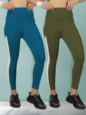 BEYOGINI Self Design Women Blue, Green Track Pants