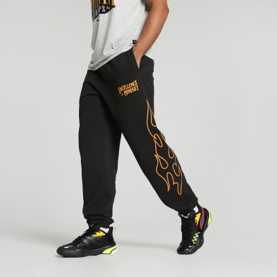 PUMA Printed Men Black Track Pants