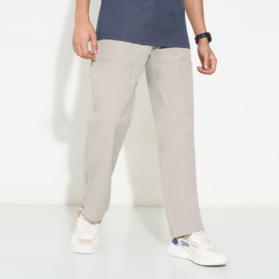 Ajile By Pantaloons Solid Men Grey Track Pants