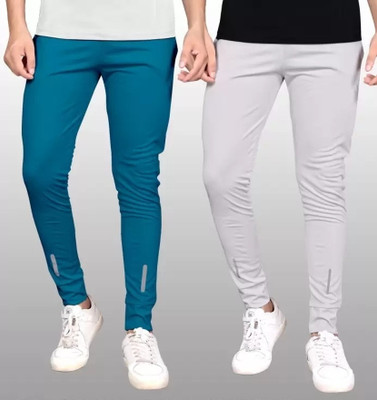 DRB CREATION Solid Men Blue, Grey Track Pants