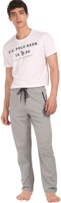 U.S. POLO ASSN. Solid Men Grey Track Pants