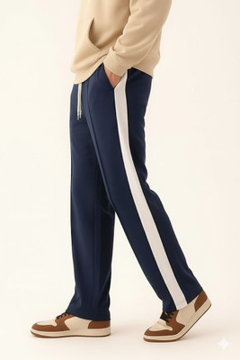 Artivri Striped Men Dark Blue Track Pants