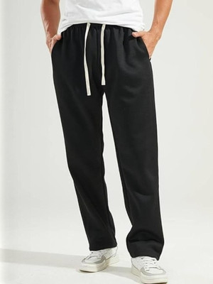 POSU TRENDZ Solid Men Black Track Pants