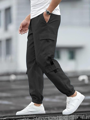 darpan textile Solid Men Black Track Pants