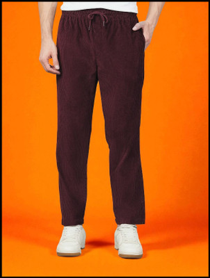 Flick Fashion Store Self Design Men Maroon Track Pants