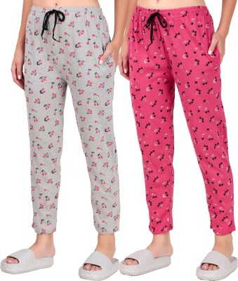 JECKWARD Printed Women Pink, Grey Track Pants