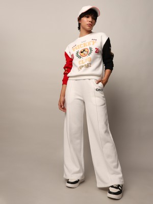 ONLY Printed Women White Track Pants