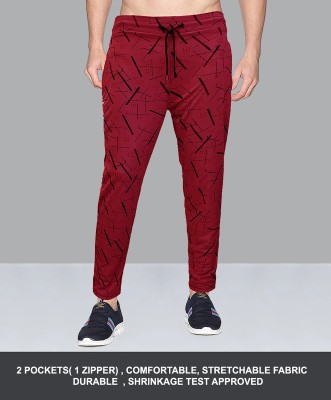 AVOLT Printed Men Maroon Track Pants