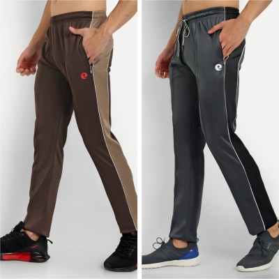 ESTRO Solid Men Brown, Grey Track Pants