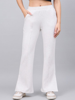 98 Degree North Solid Women White Track Pants
