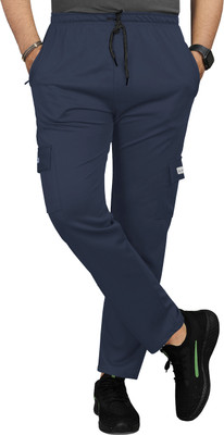 AVOLT Solid Men Blue Track Pants