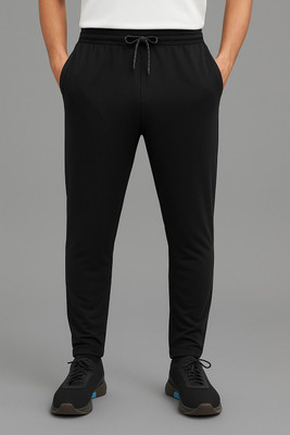 PAWAR Solid Men Black Track Pants