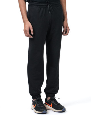 Ecolove Solid Men Black Track Pants