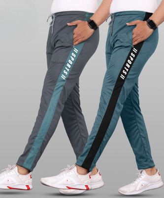 GAJAVU Solid Men Grey, Blue Track Pants